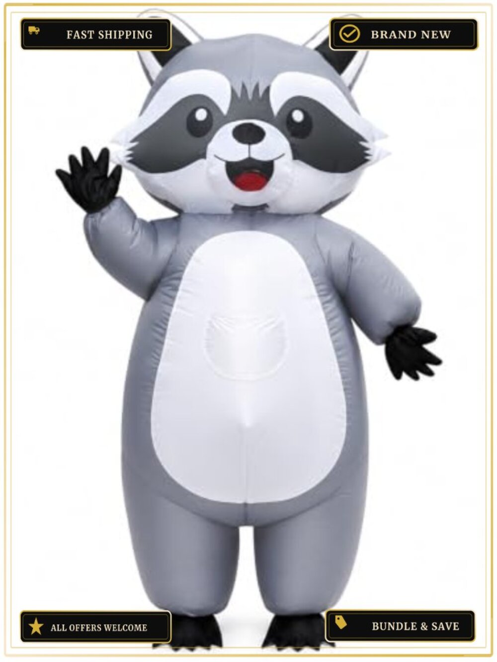 Inflatable Raccoon Costume Adult Halloween Blow Up